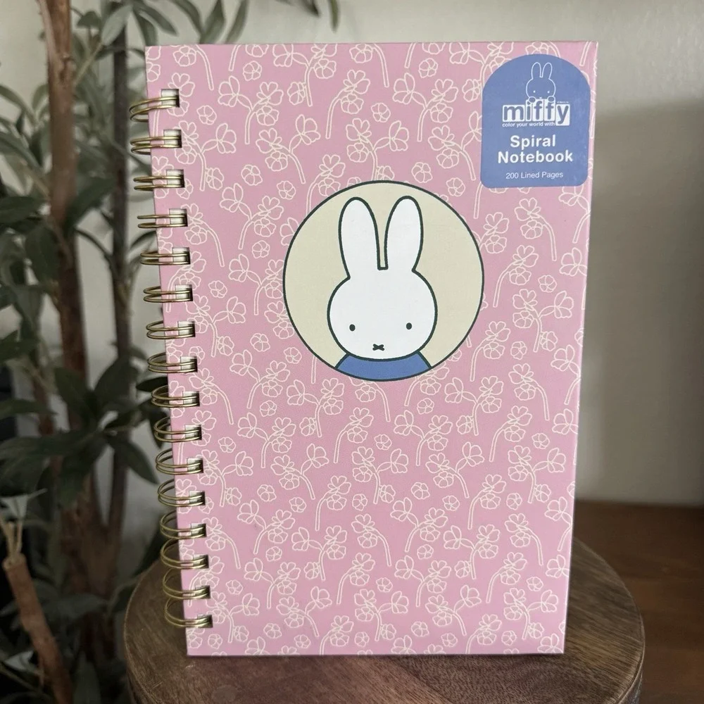 Miffy Flowers Pink Sakura Spiral Notebook 8.75